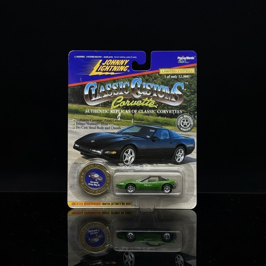 IMG_7418 1995 Chevrolet Corvette ZR-1 (C4) Classic Customs 1:64 Limited Edition Diecast Model – Green | Johnny Lightning (1 of 12,500) - الصورة 1