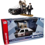 Auto World 1974 Dodge Monaco Blues Brothers Edition with Loud Speaker | 1:18 Scale Diecast Model Car | Black & Grey - Image 6