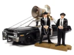 Auto World 1974 Dodge Monaco Blues Brothers Edition with Loud Speaker | 1:18 Scale Diecast Model Car | Black & Grey