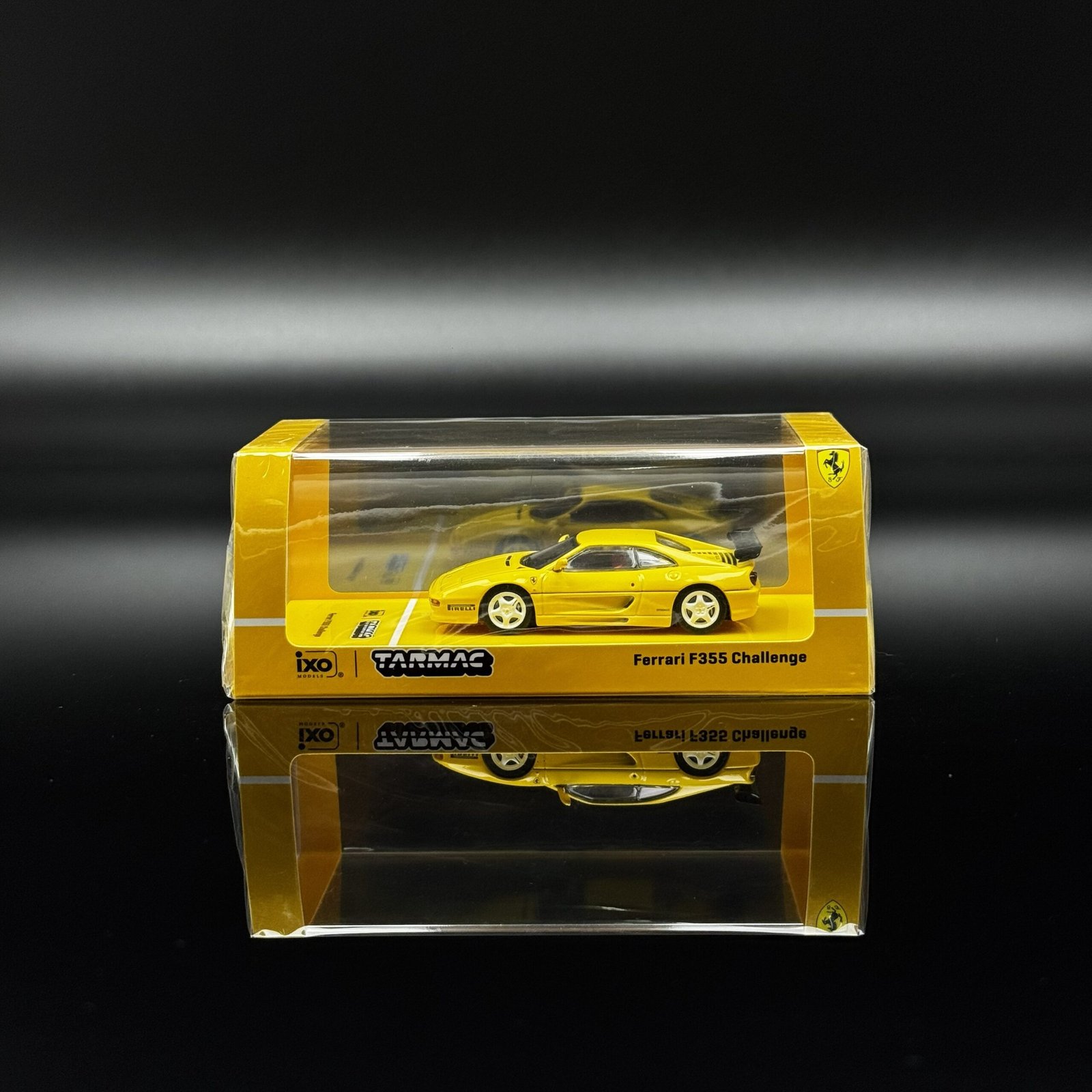 IMG_6587 1995 Ferrari F355 Challenge Yellow 1:64 Diecast Model Car by TARMAC Works - Image 1