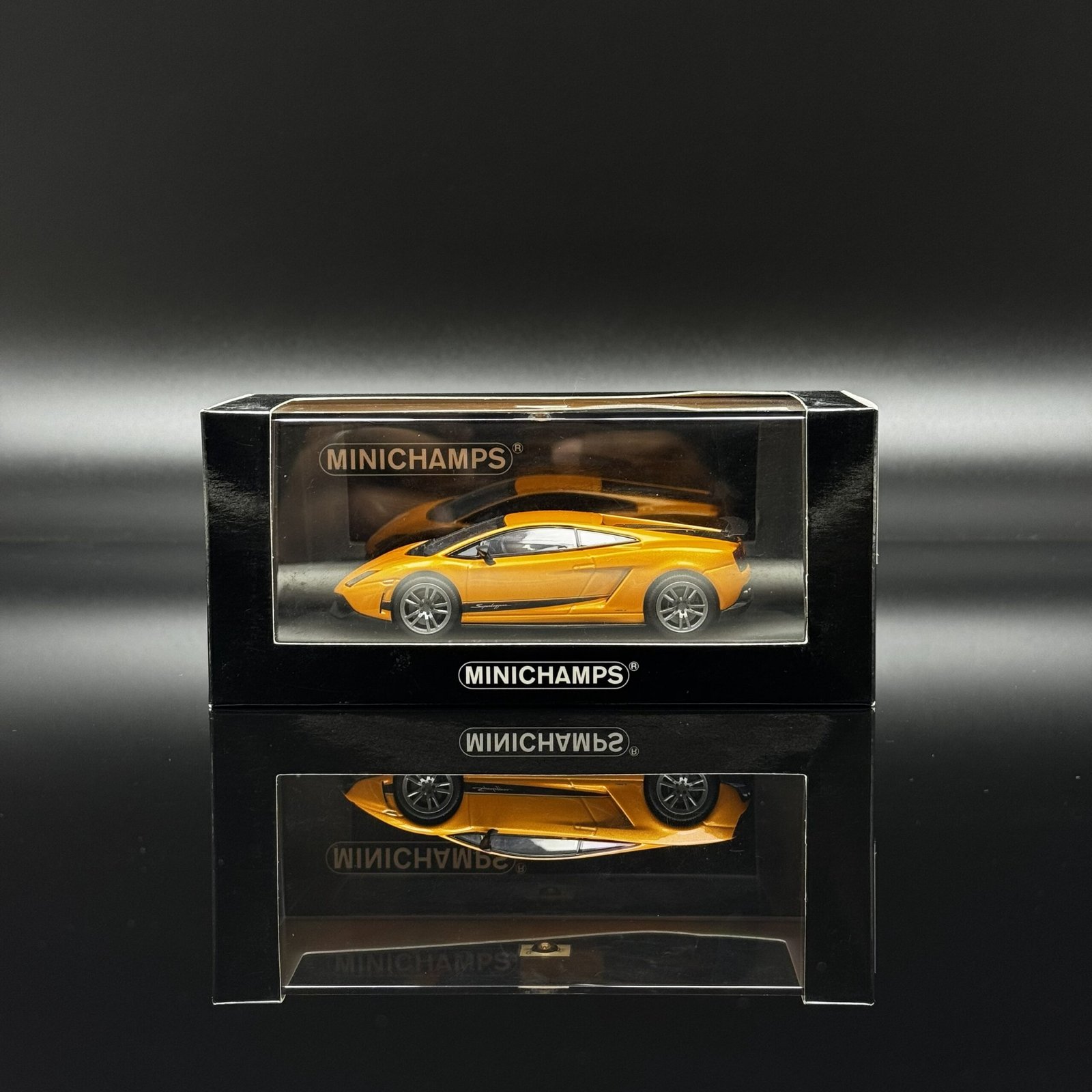 IMG_6603 2012 Lamborghini Gallardo LP570-4 Orange Metallic 1:43 Diecast Model Car Limited Edition 1 of 1008 by Minichamps - Image 1