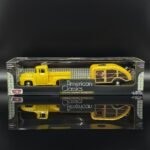 1955 Ford F-100 Pick-Up with Trailer Roulotte 1:24 Scale Diecast Model by MotorMax – Yellow Classic Vintage Truck & Caravan Set