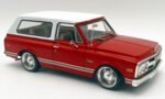 1970 GMC Jimmy Slammed Custom 1:18 Diecast Model Car by ACME – Red & White Detailed Collectible
