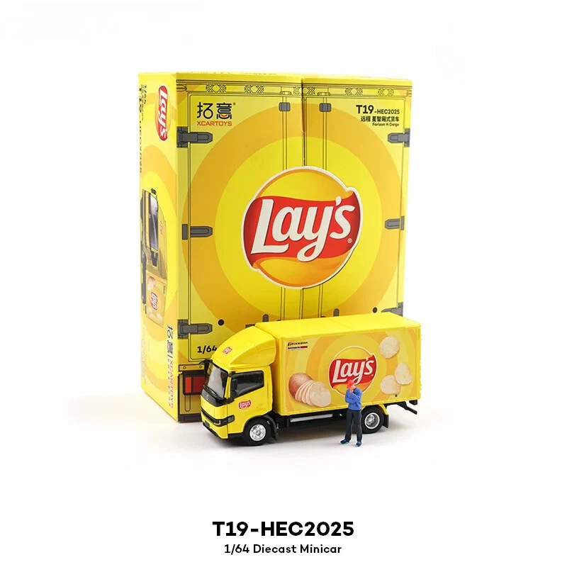 s-l1600 XCARTOYS Lay's Farizon H Cargo Truck Diecast Model — 1:64 Scale T19-HEC2025 Yellow Livery - Image 1