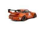 ⁦Solido 2020 Porsche 911 (993) Jägermeister RWB Bodykit Coupe N7 Racing | 1:18 Scale | Orange⁩ - الصورة ⁦2⁩