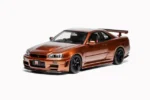 Nissan Skyline GT-R (R34) Customized 1:18 Scale Diecast Model Car by MOTORHELIX – Brown