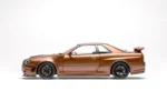 ⁦Nissan Skyline GT-R (R34) Customized 1:18 Scale Diecast Model Car by MOTORHELIX – Brown⁩ - الصورة ⁦4⁩