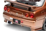 ⁦Nissan Skyline GT-R (R34) Customized 1:18 Scale Diecast Model Car by MOTORHELIX – Brown⁩ - الصورة ⁦8⁩