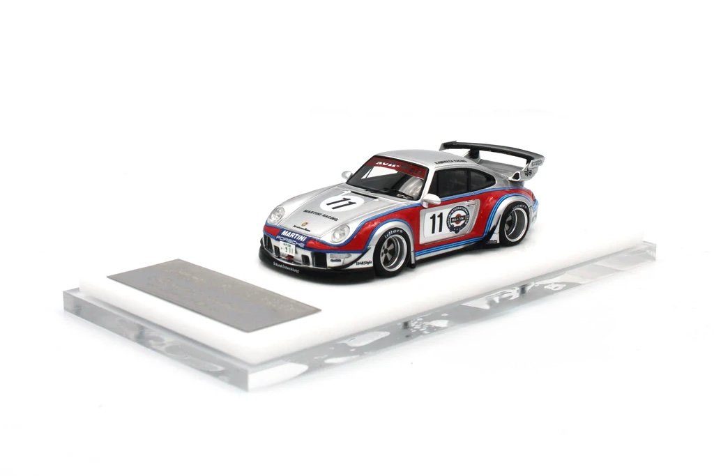 FUE-010-C (1) Porsche 911 993 Rauh-Welt Begriff RWB Rough Rhythm Martini Silver Rally 1:64 Scale Diecast Model Car by FuelMe - Image 1