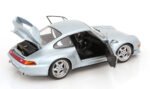 1996 Porsche 911 993 GT2 Coupe Cerchi Speedline Rims – 1:12 Scale KK-Scale Diecast Model Car in Light Grey - Image 4