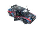 1990 Lancia Delta HF Integrale Evo Martini 16V Night Version N1 Tribute to Miki Biasion Rally Monte Carlo 1:18 Scale Diecast Model Car by Solido – Black/Red/Blue - Image 10