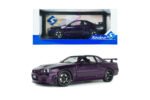 1999 Nissan Skyline GT-R (R34) Z-Tune 1:18 Scale Diecast Model Car by Solido – Purple - Image 13
